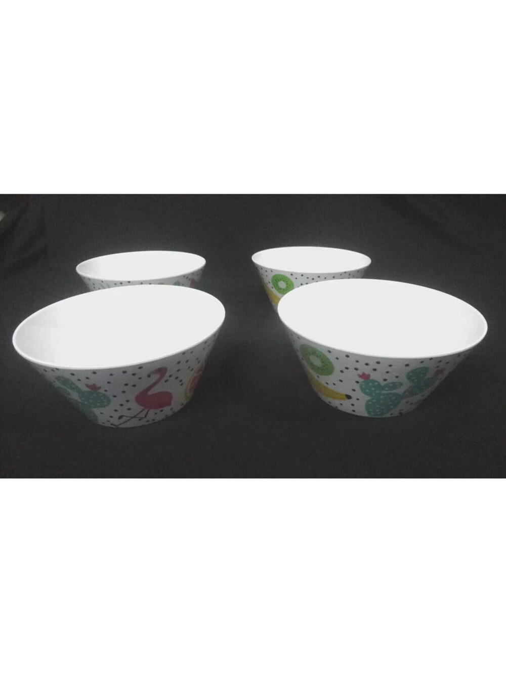 4 Piece 6" Cereal Bowl Flamingo Fruit Cactus Melamine #Uber Donuts by Macys